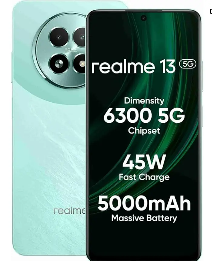 Realme 13 5G (Speed Green, 8GB RAM, 128GB Storage) | Expandable Upto 2TB | Up to 18GB Dynamic RAM | 50MP AI Dual Camera | 6.72" AMOLED Display | 45W Ultra Charging | Dimensity 6300 Processor