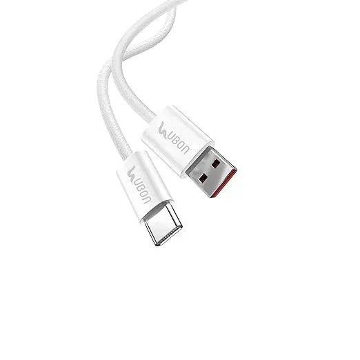 UBON OG Series WR-50 120W Braided Cables - USB Type-C & Type-C to Type-C, 1m Length, Super Fast Charging, High-Speed Sync, Rust Proof, Tangle Free, Durable, Passed 50000 Bends Tests (USB to Type C)